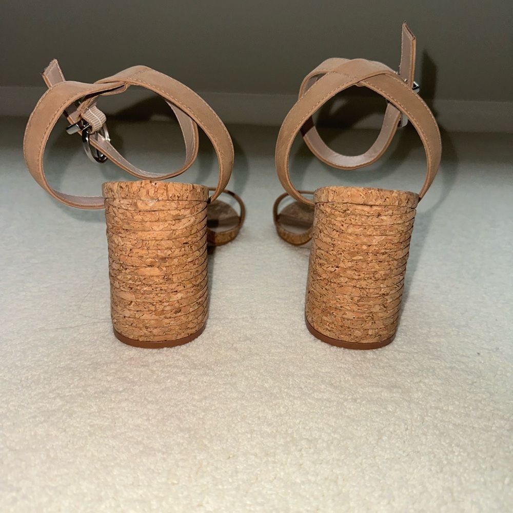 Steve Madden Two Strap Tan “Cork” Heeled Sandal- Size 11 - Picture 3 of 16